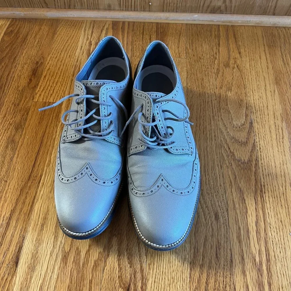 Cole Haan Wingtip‎ Oxford Leather Shoes Men Gray 12W Grand Win Rock Ridge C26268